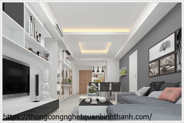 Màu sơn nội thất với tông trắng, đen