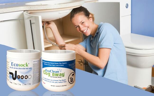 Th&ocirc;ng tắc lavabo bị nghẹt với sản phẩm vi sinh